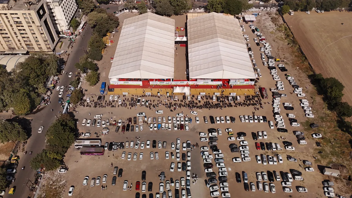 Aerial view of the Agri World Expo exhibition grounds