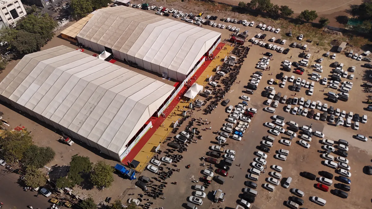 Aerial view of the Agri World Expo exhibition grounds