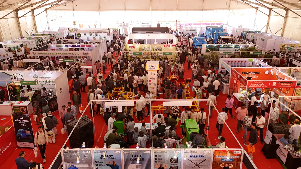Aerial view of the Agri World Expo exhibition grounds